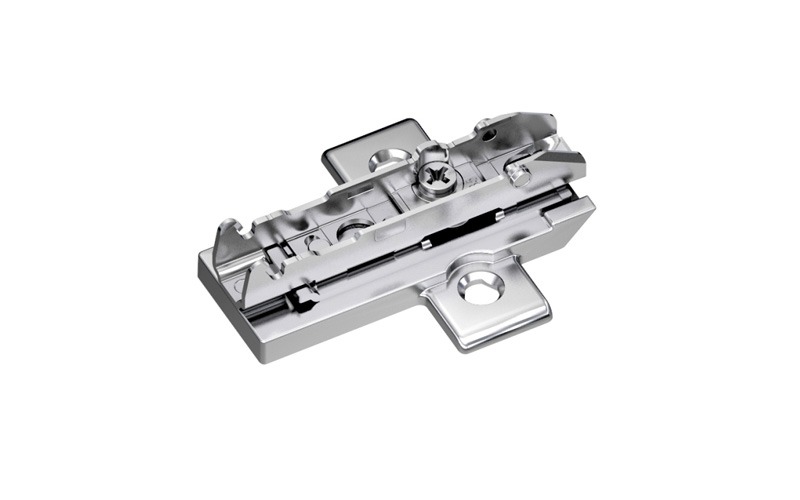 1D cross mounting plate, 2-point fixing, height 8 mm.