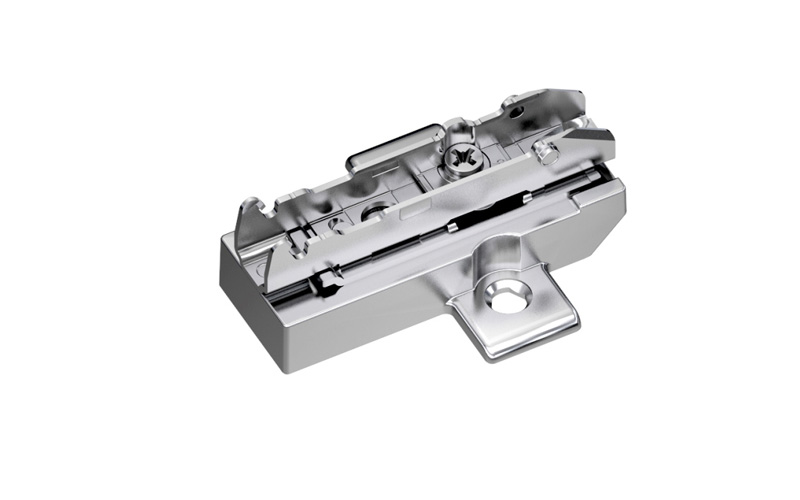 1D cross mounting plate, 2-point fixing, height 15 mm.
