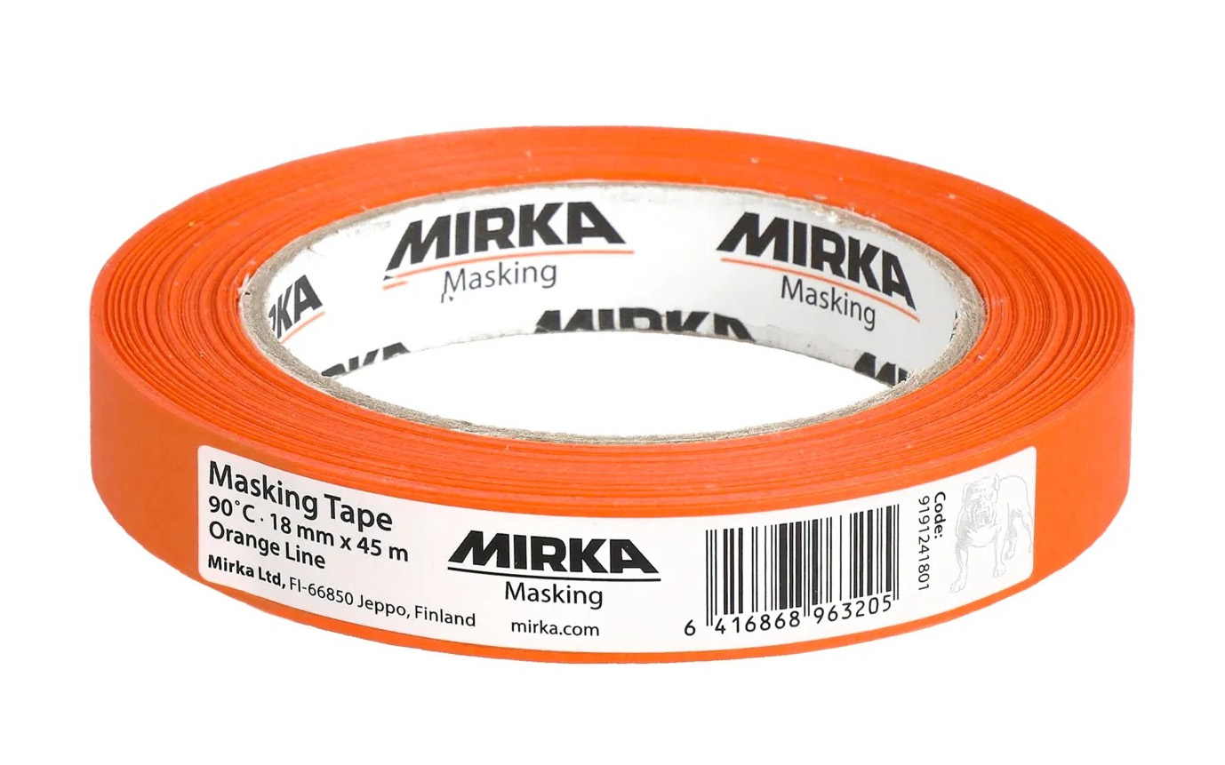 Mirka maskirni trak oranžni, 18 mm x 45 m, 90°C