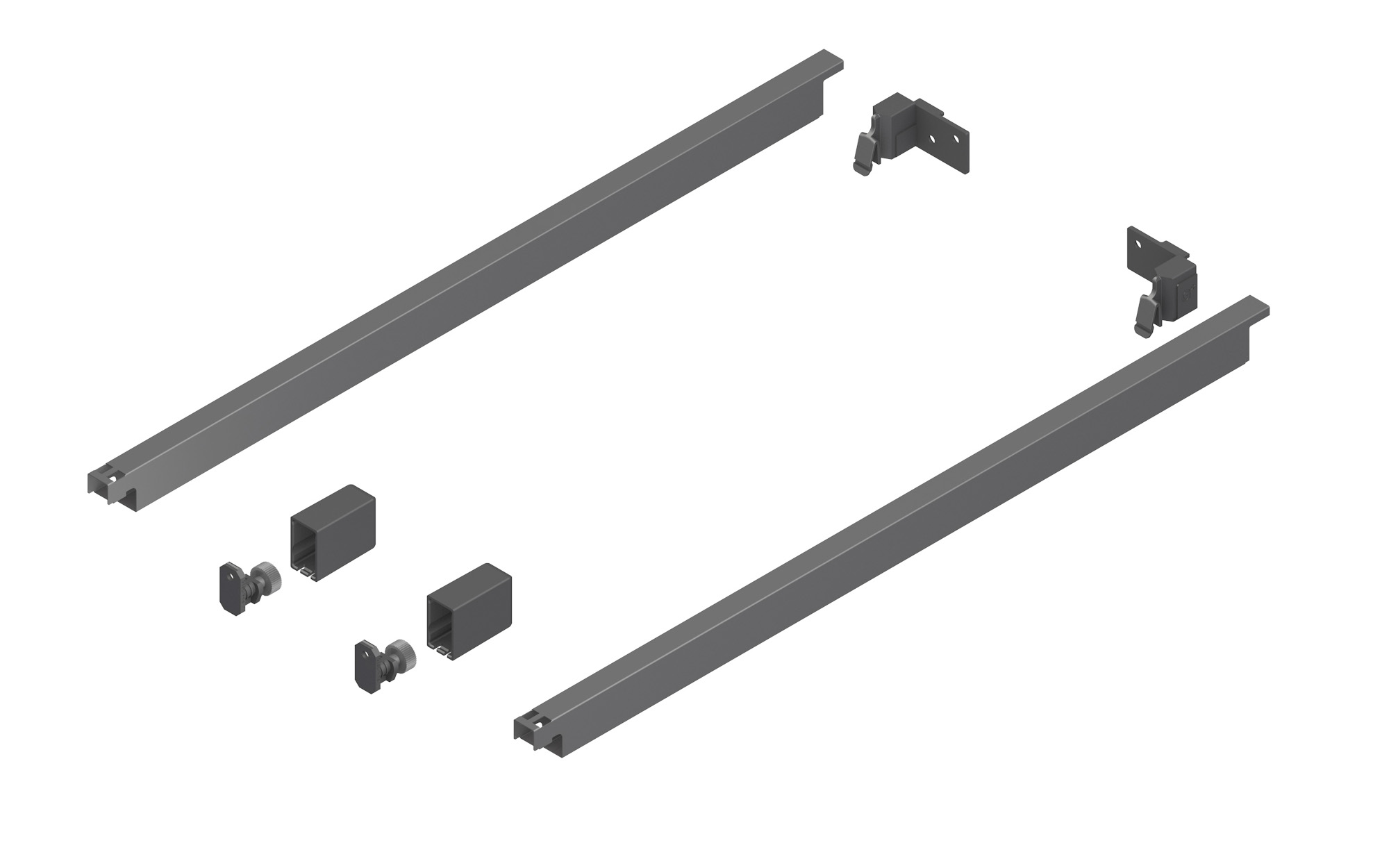 Pravokotni reling Nova Pro Scala, dolžina: 450 mm, STONE - LEVI in DESNI