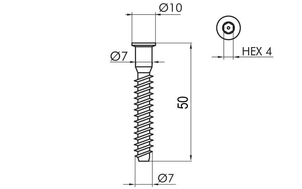 Confirmat screw 7 x 50 mm, 100 pcs