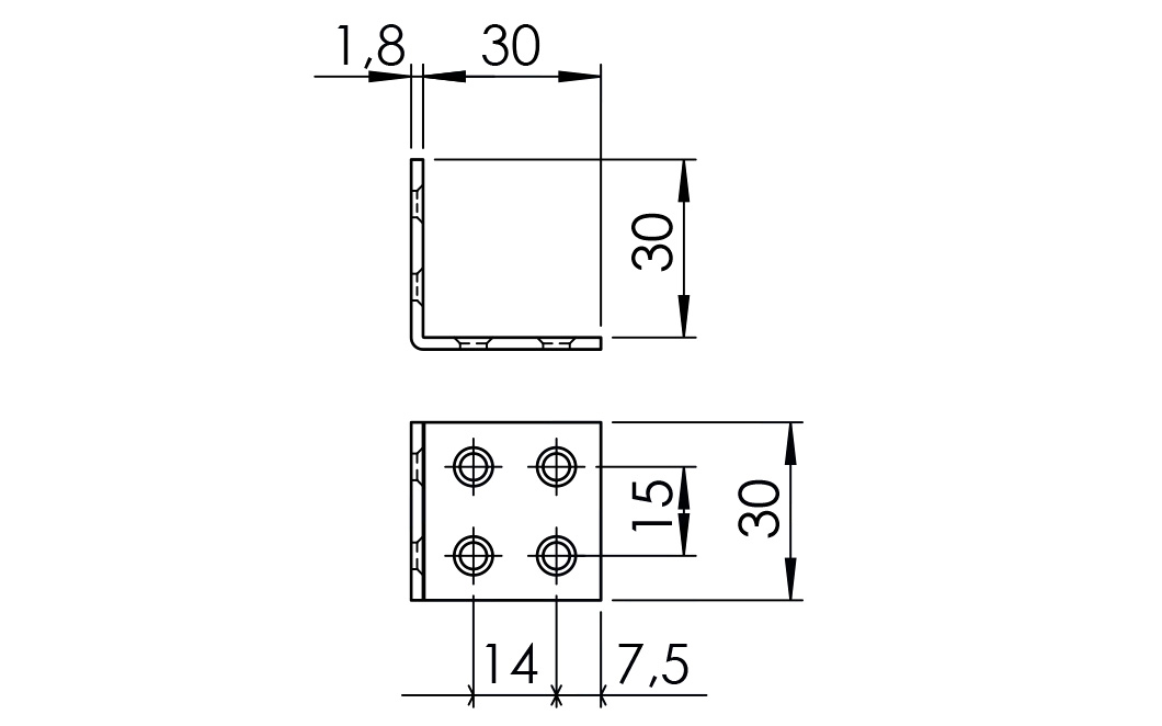 Furniture bracket 30 x 30 x 30