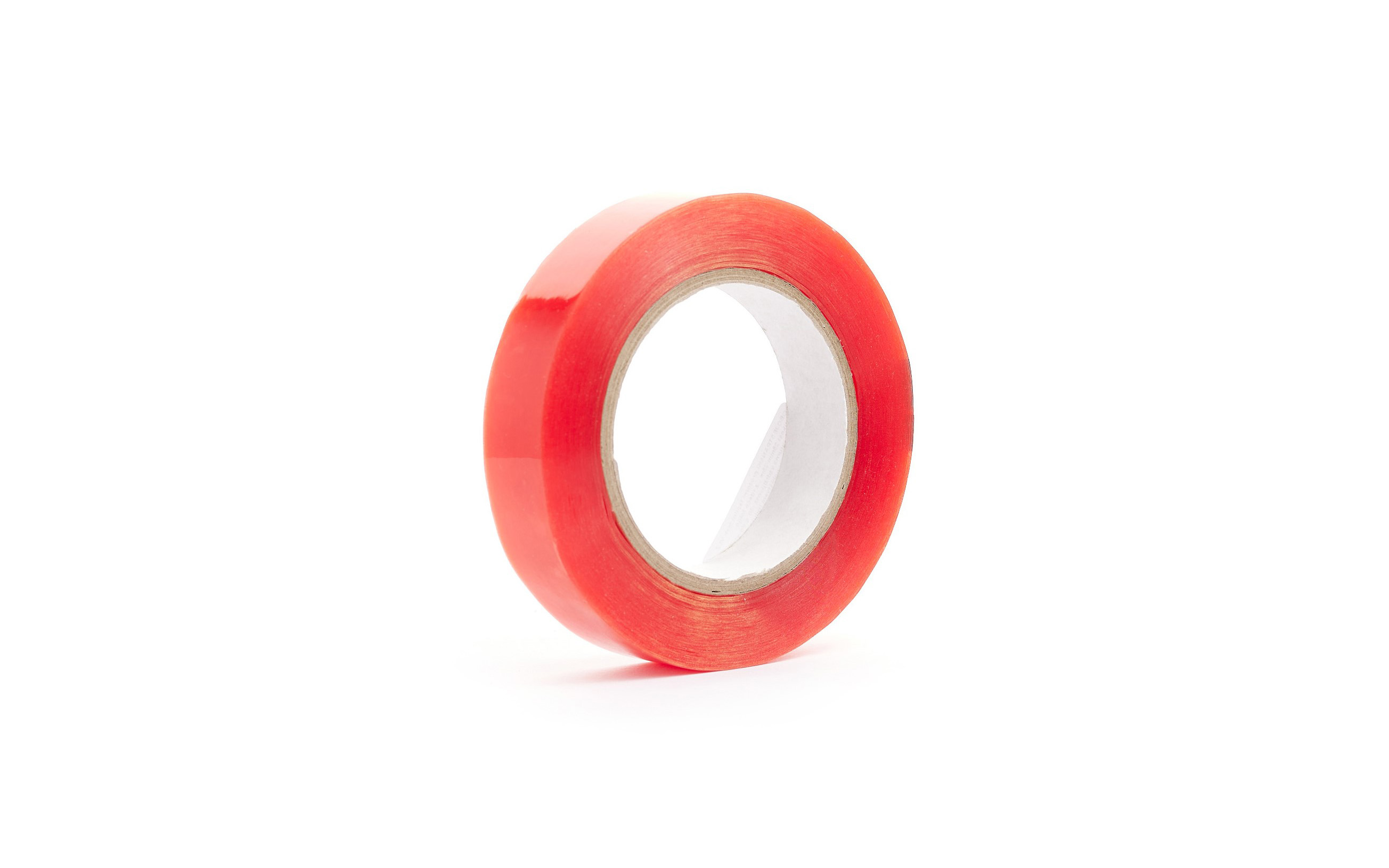 Adhesive tape double faced, red, 25 mm x 25 m