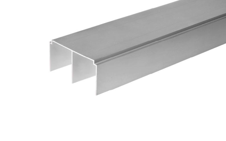 Top guide Simple blue, 4000 mm in silver color