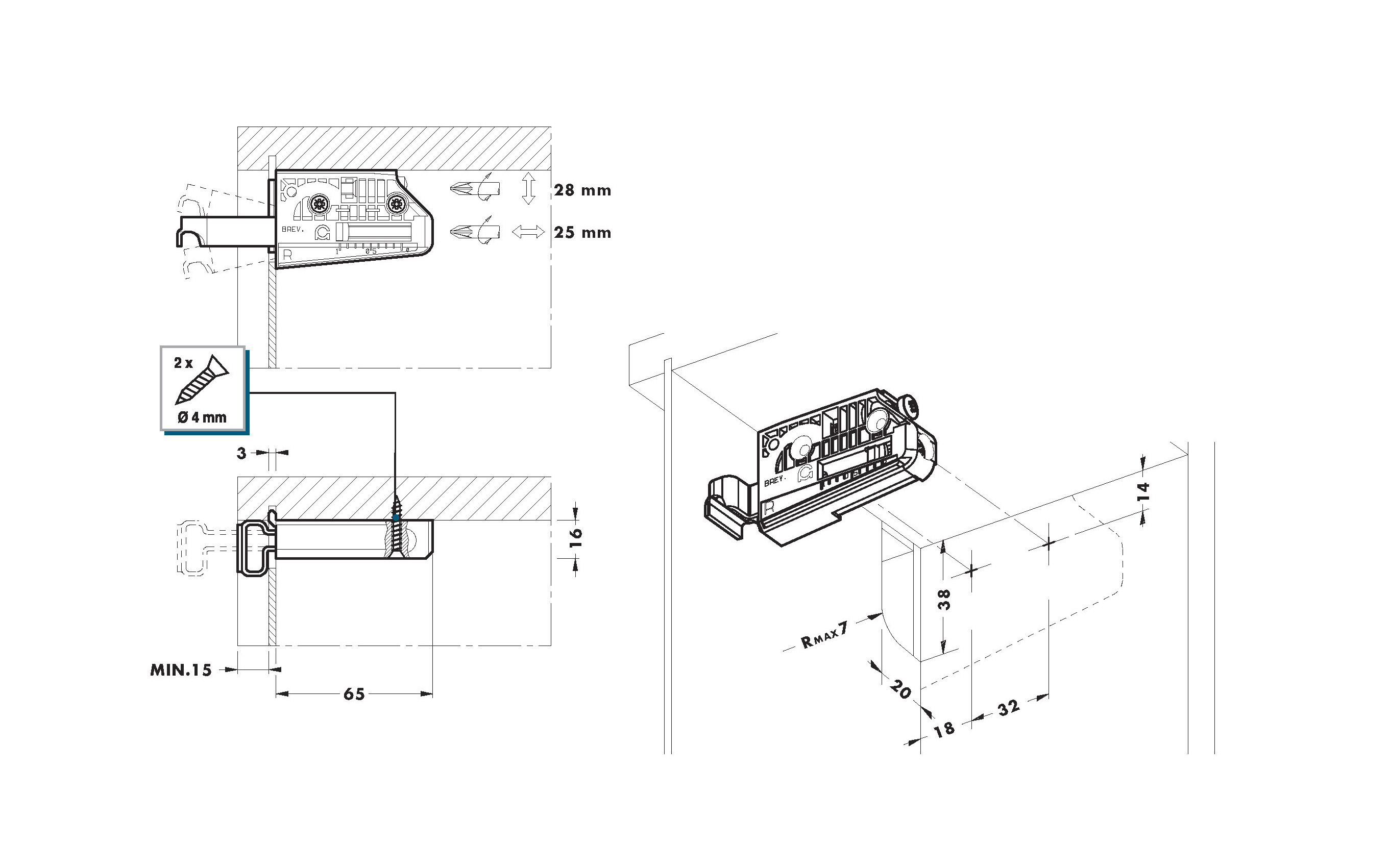 Bracket type 806, left Bracket type 806, left
