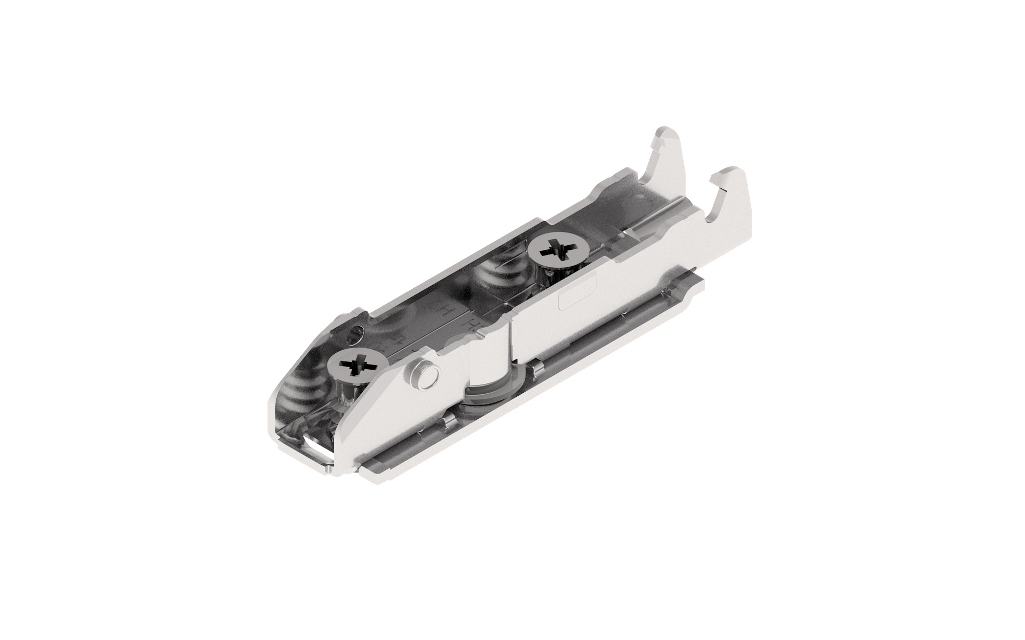 1D linear mounting plate, 2 point fixing, with euro screw,  height 0 mm.