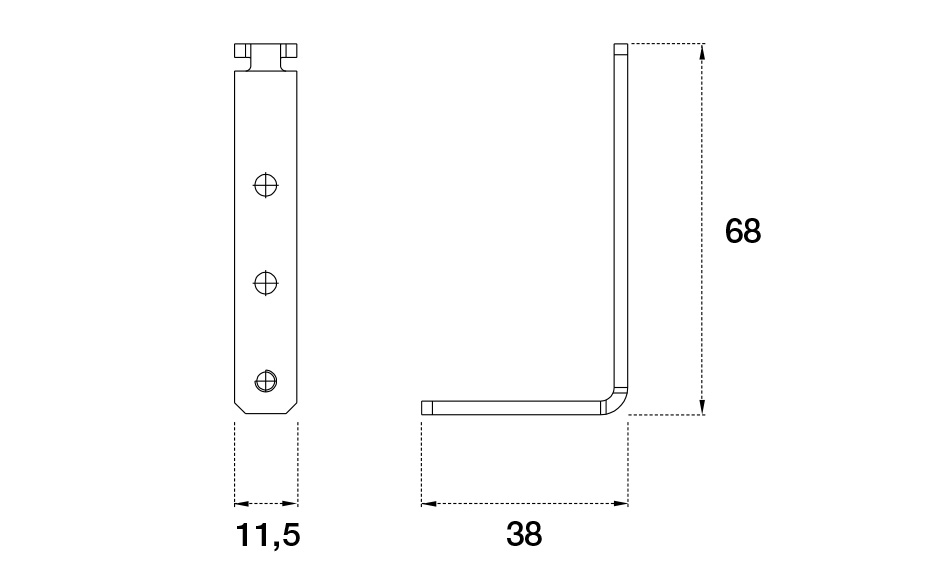 Metal fixing bracket for Gola profile