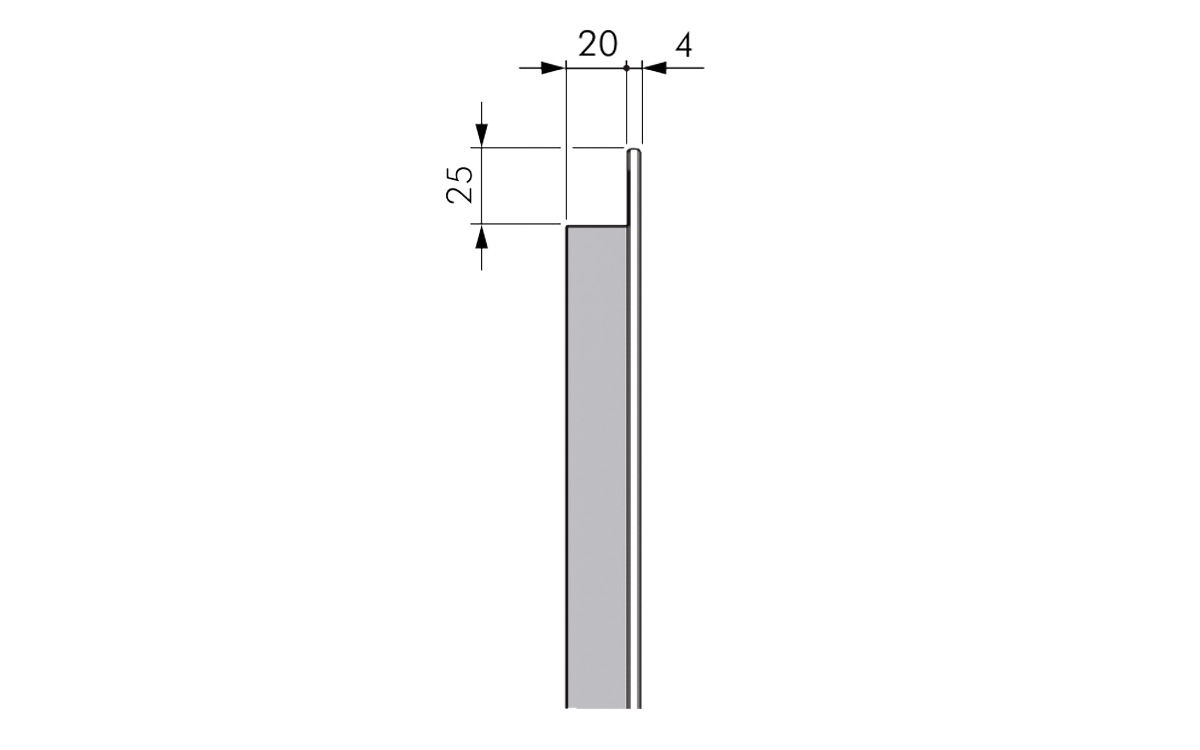 ALU profile for mirror IF011, in natural ALU color