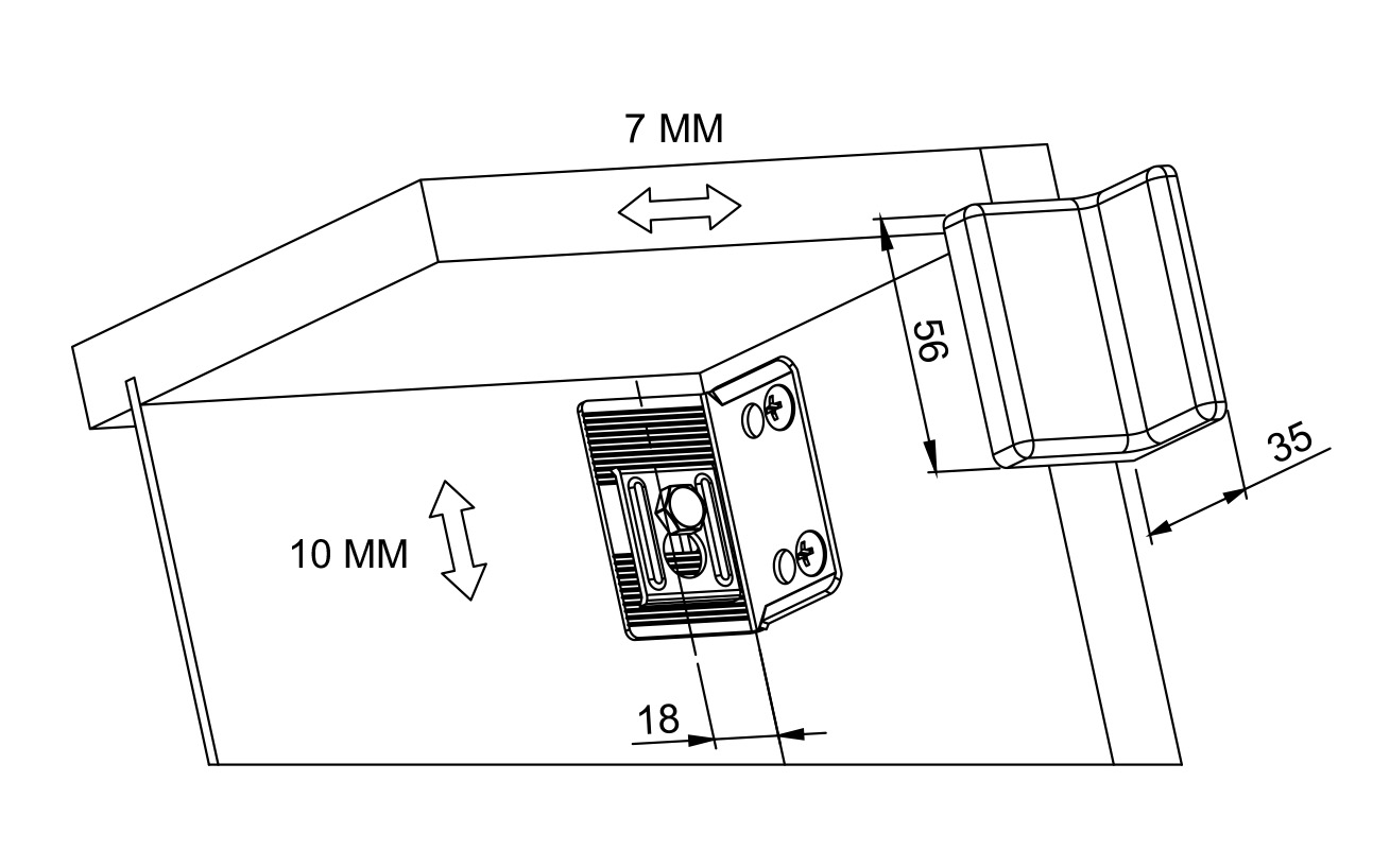 Nosilec viseče omare, TIP L v beli barvi