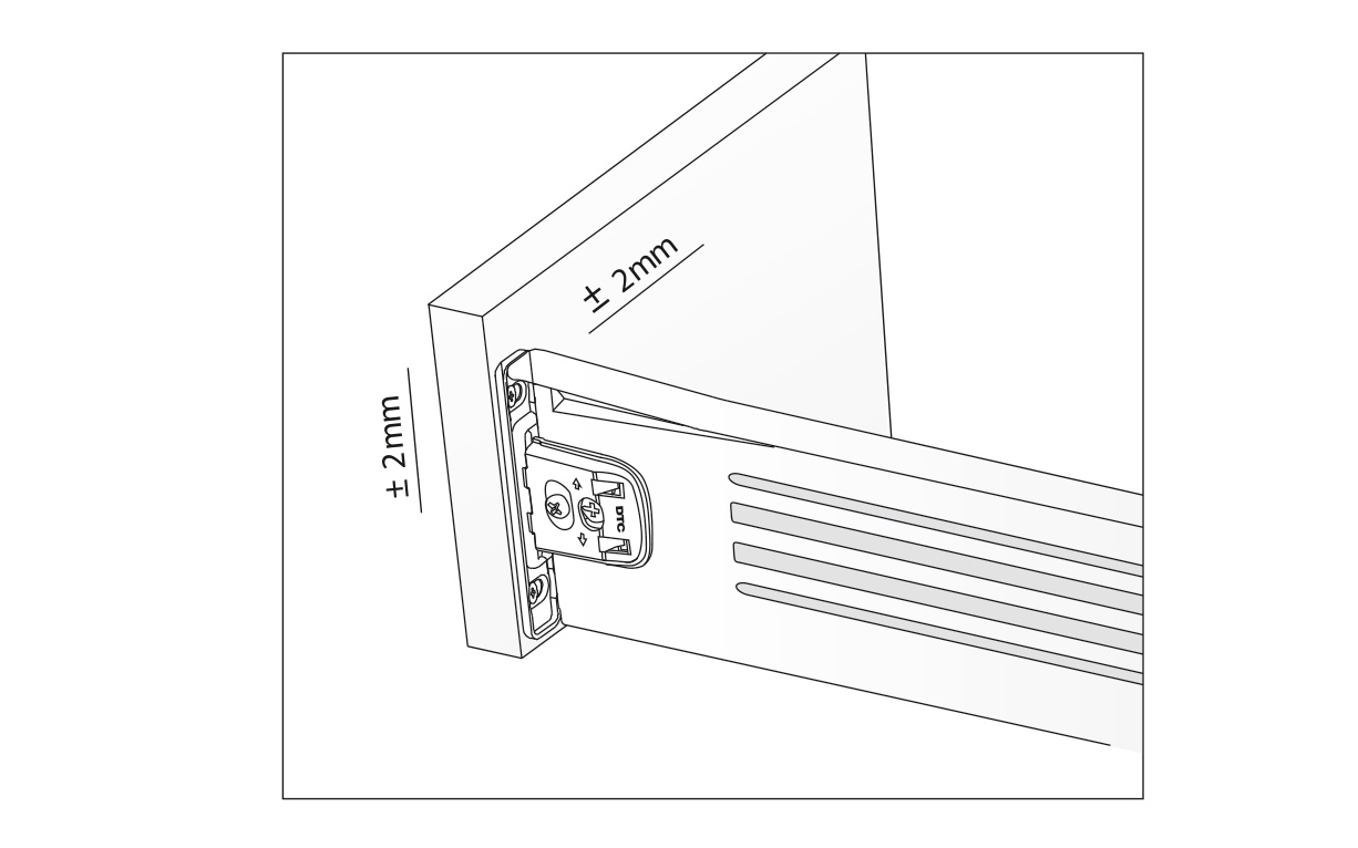 F 14 single wall drawer system, dimension 150 x 300 mm, loading capacity up to 25 kg, white color.