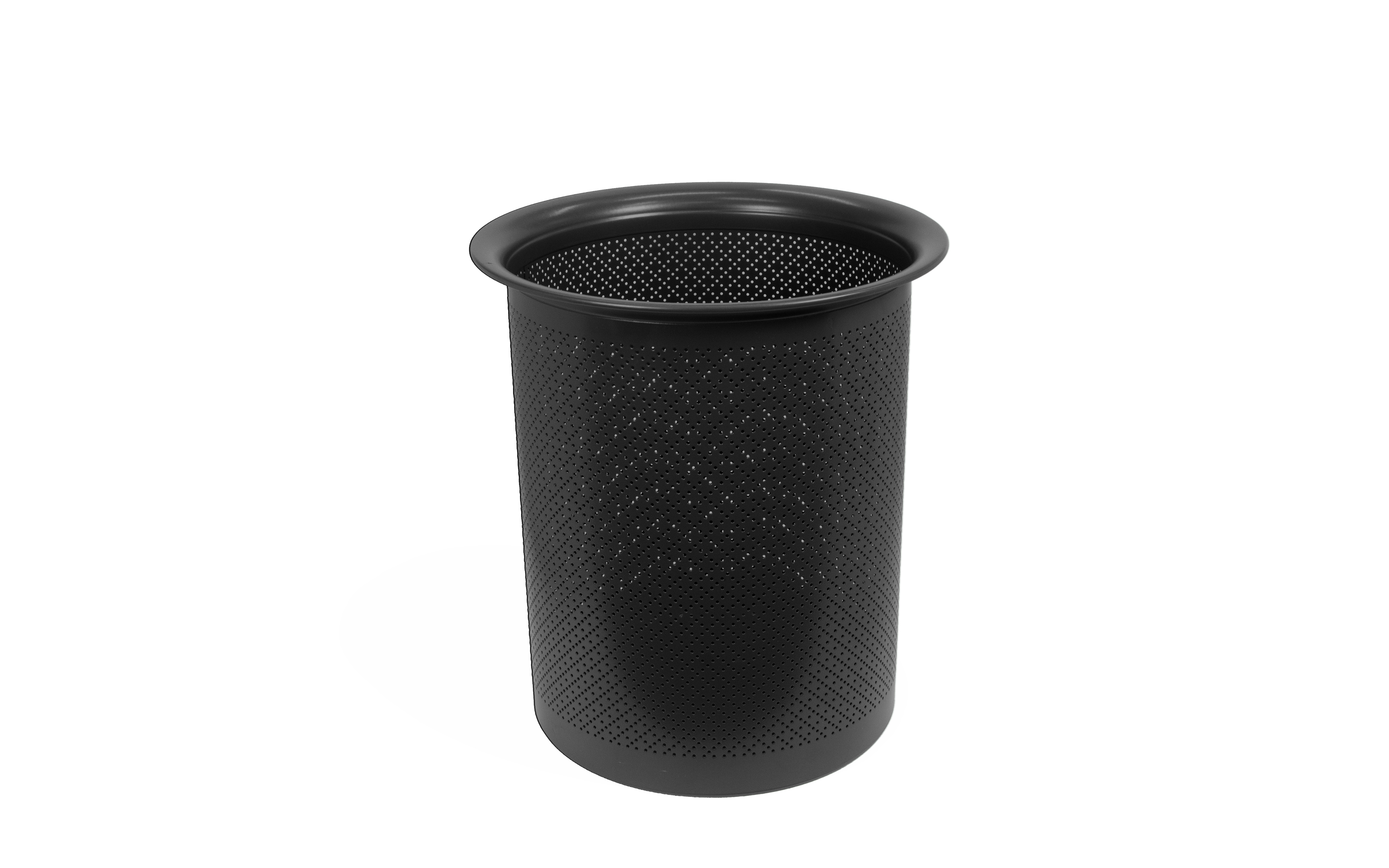 Wastebin D 245/320 mm, black, RAL 9005, perf. D 3 mm