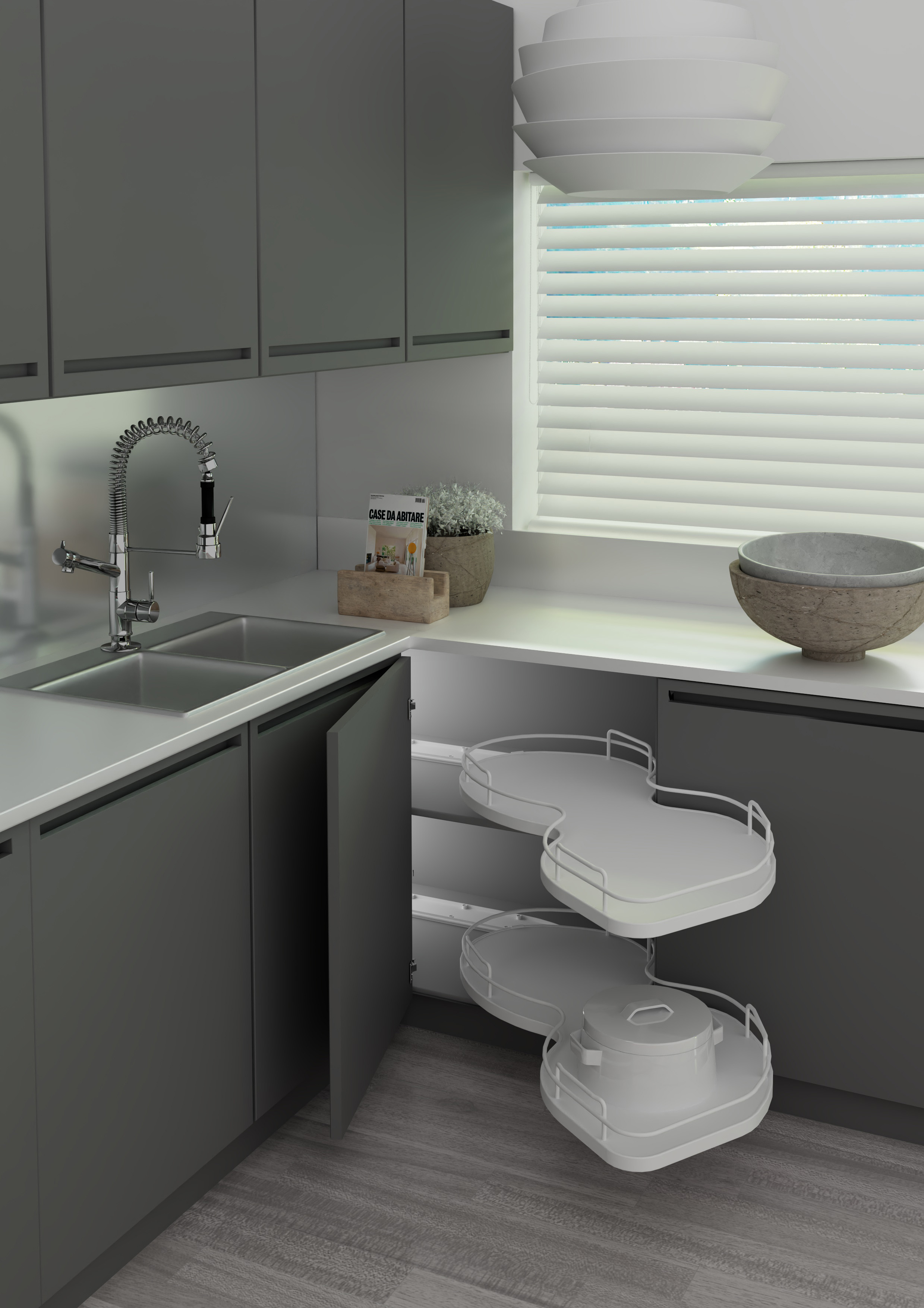 Sige INFINITY LINE NUVOLA, two right shelves, white