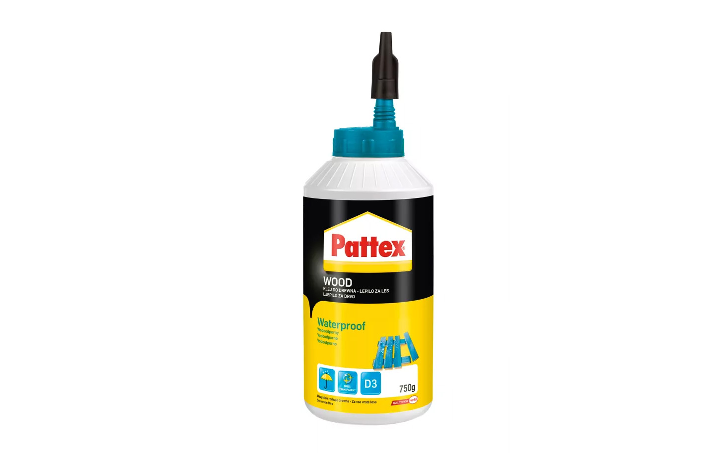 Pattex SUPER 3, vlagoodporno lepilo, 750g
