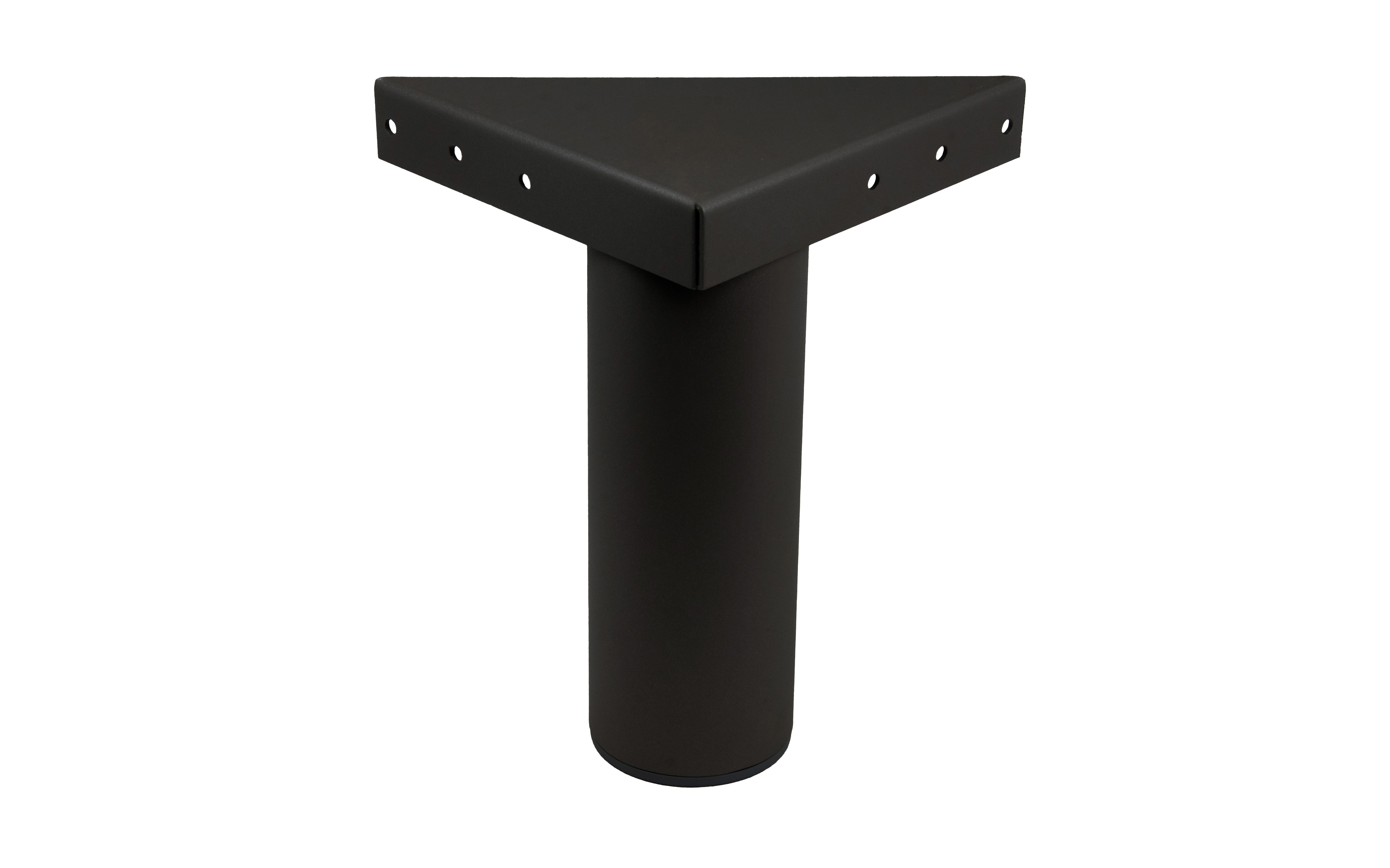 Bed leg D 80 mm with support plate, black color
