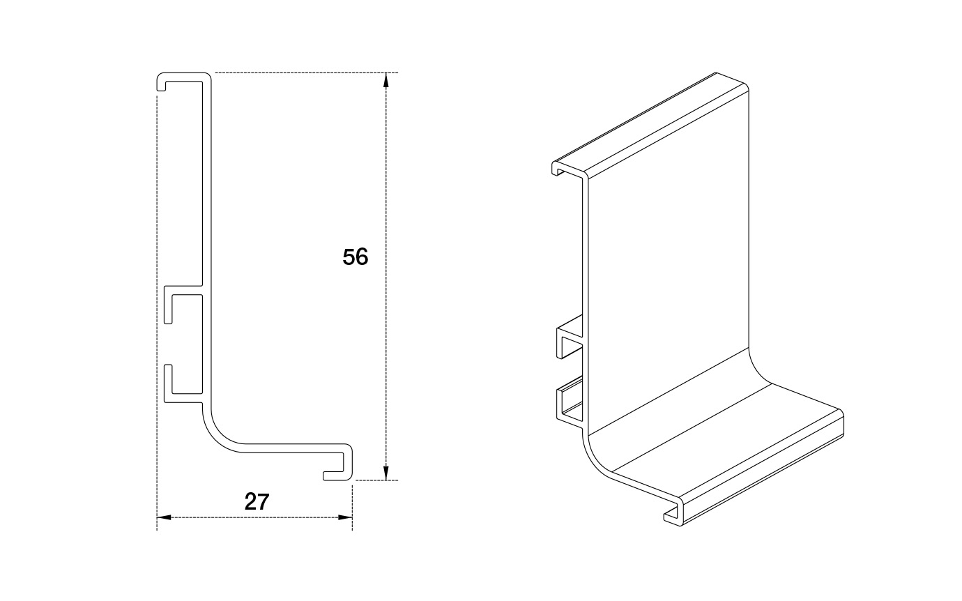 Gola Opes L profil, l=4,1 m, aluminij Gola Opes L profil, l=4,1 m, aluminij