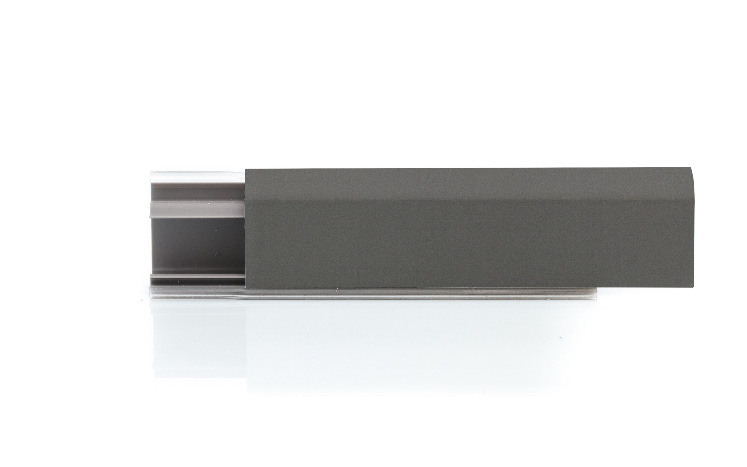 Backsplash, dimensions 25 x 11 mm, in dark grey color, length 4 m