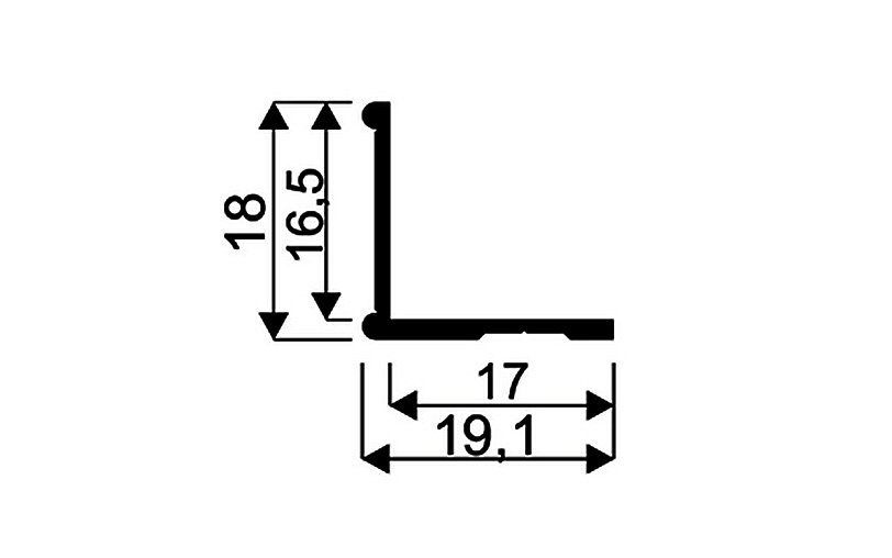 L-profil Sevroll Micra, 3000 mm