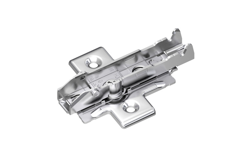 1D cross mounting plate, 4-point fixing, height 0 mm.