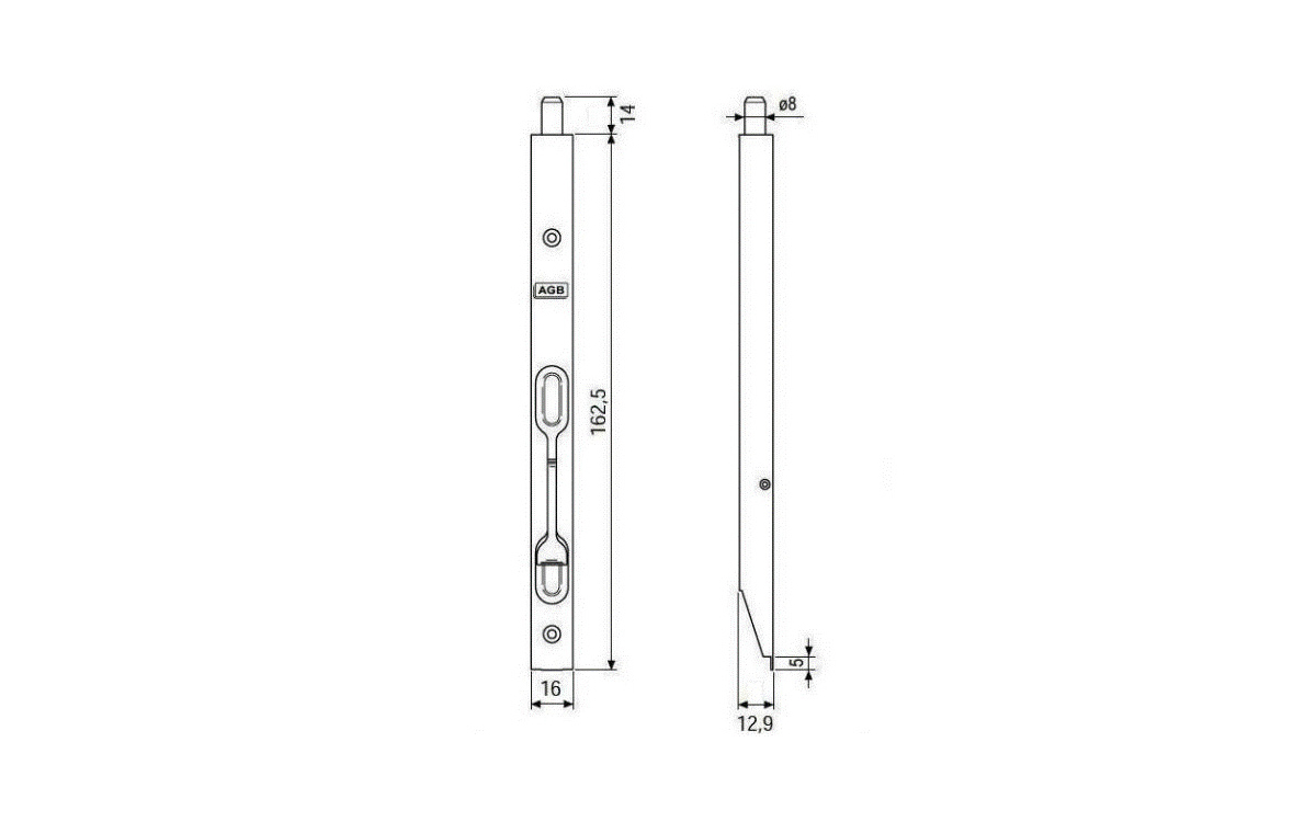 Edge latch 20 cm