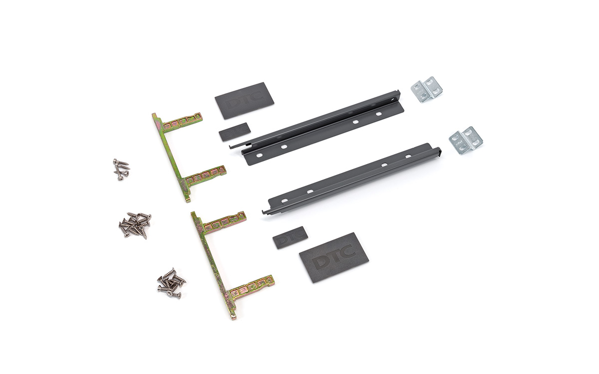 Slim drawer HT14, dimensions 238 x 500 mm, full extension slides with soft closing, loading capacity 40 kg, anthracite color.