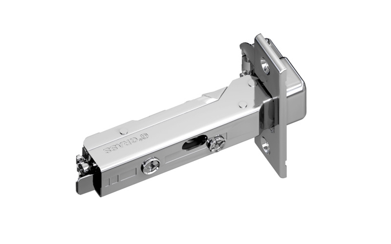 Grass Tiomos overlay hinge, opening angle 110° K=3; without damper, max. door thickness 24 mm.