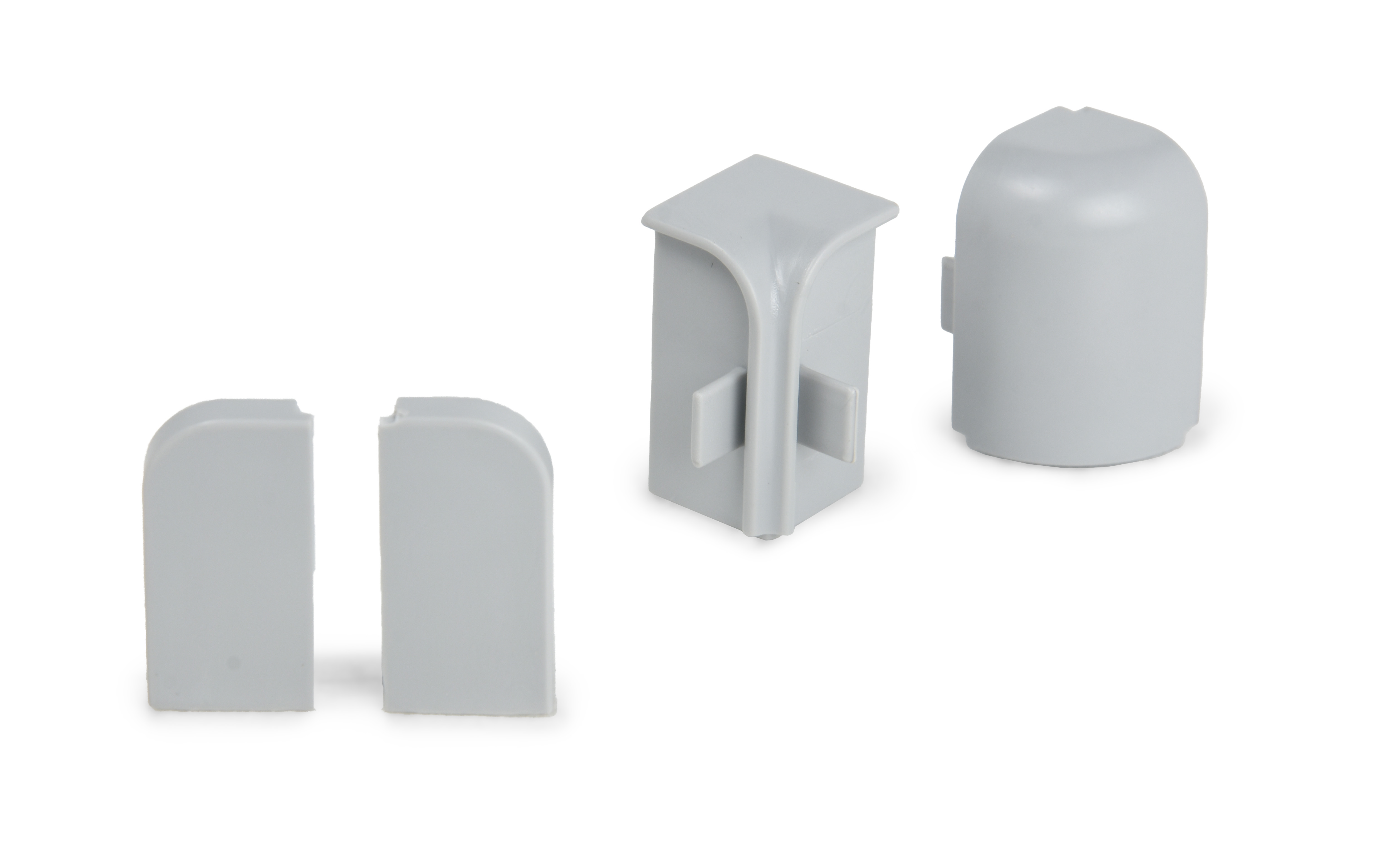 Pokončni zaključki zaključne letve pulta 25 mm, svetlo sivi