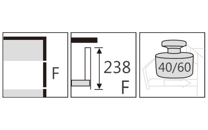 Slim drawer HT14, dimensions 238 x 500 mm, full extension slides with soft closing, loading capacity 40 kg, anthracite color.