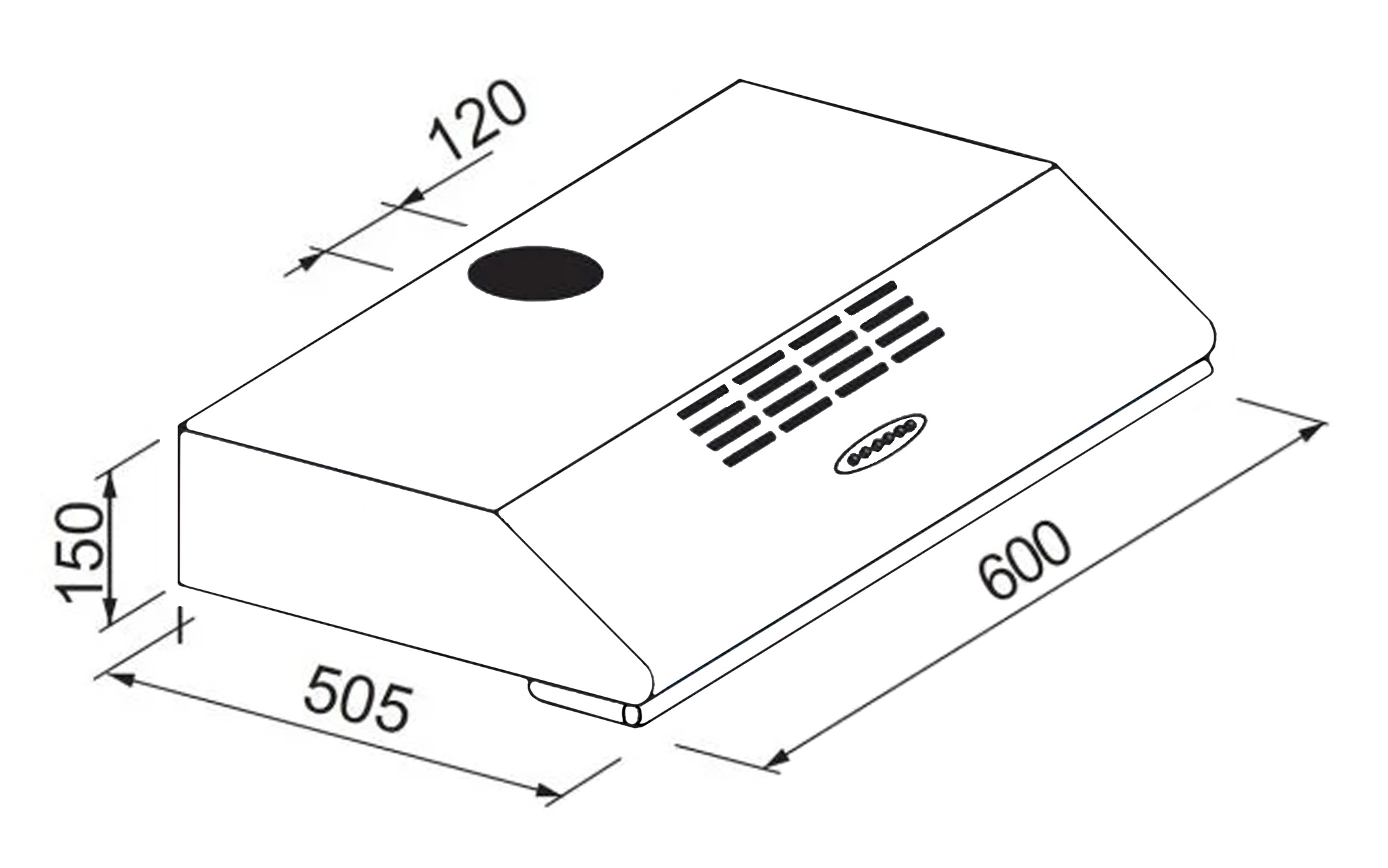 Podvgradna napa Standard EVO 60 inox