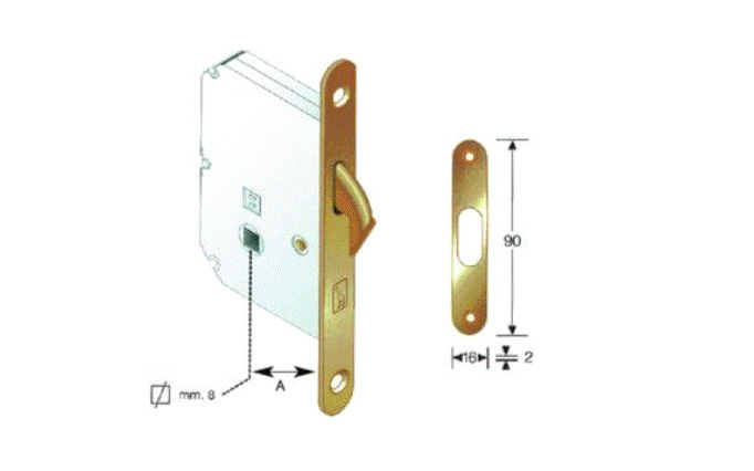 lock for Bonaiti wooden sliding doors, WC