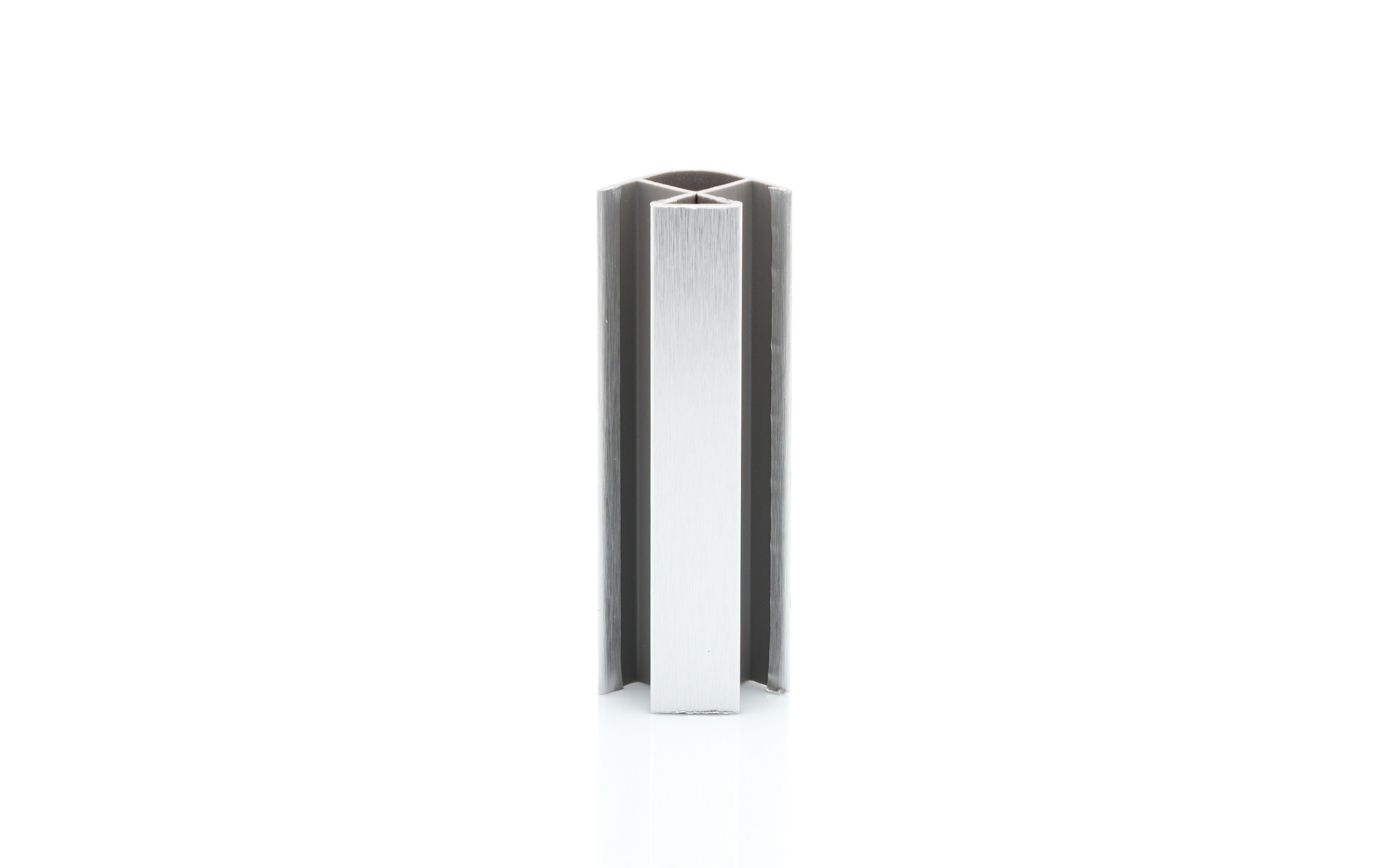 Plinth joint cap 100 mm, 90°, R12 mm, brushed aluminium