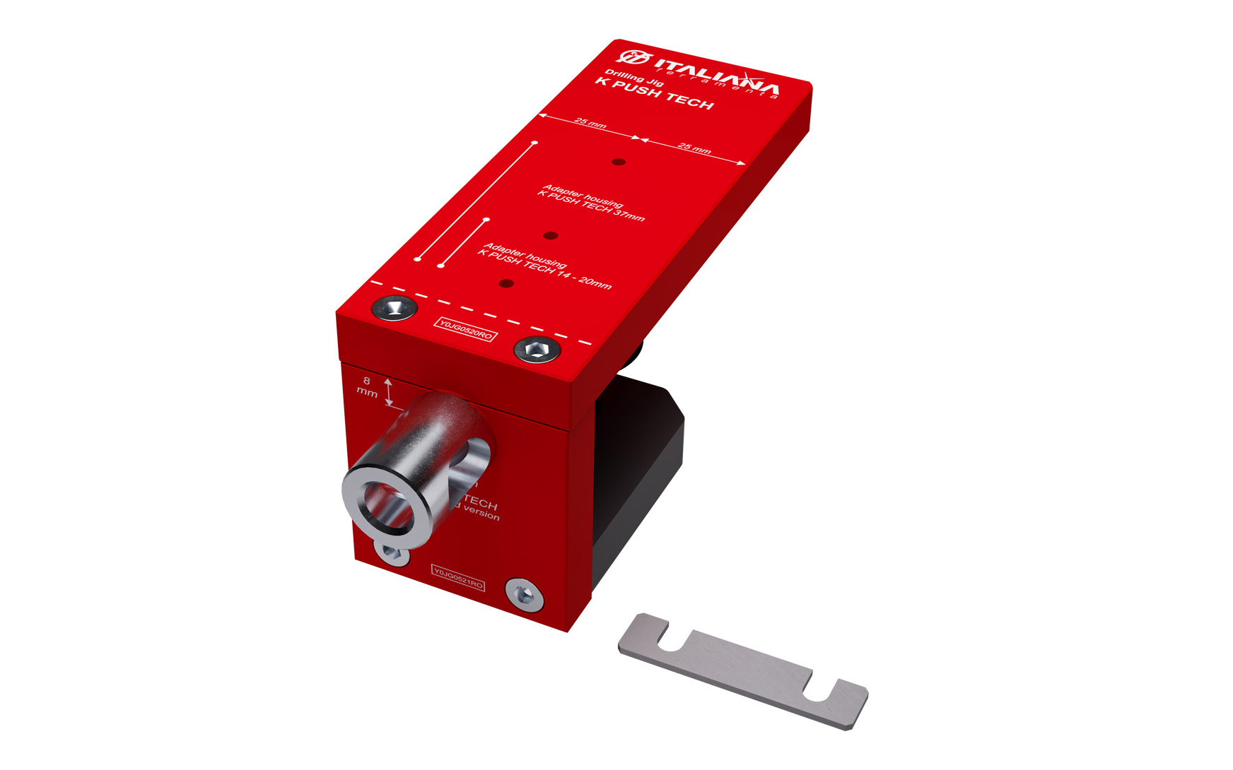 K-Push jig for drilling 16 and 18 mm thick panels