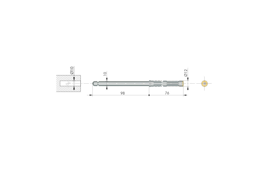 Invisible bracket FI 10 x 100 mm, brown