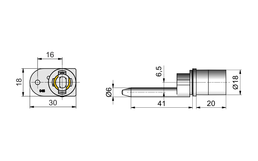 Zatič 6 mm za centralno čelno ključavnico LEHMANN 42