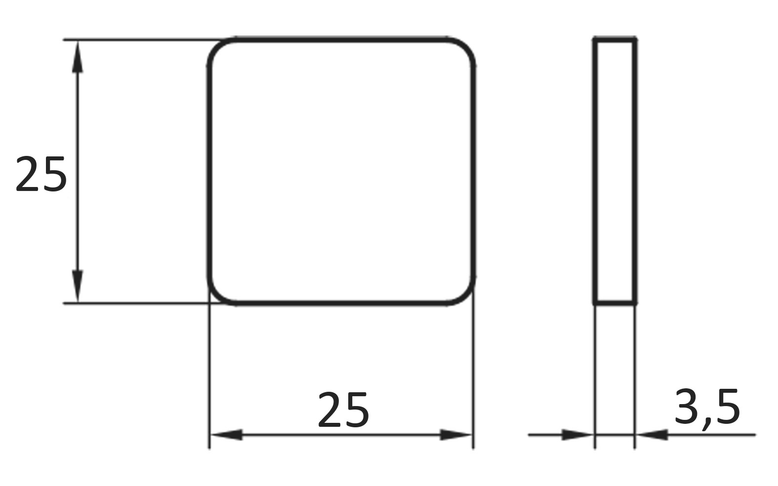 Samolepilni filci 25 x 25, beli