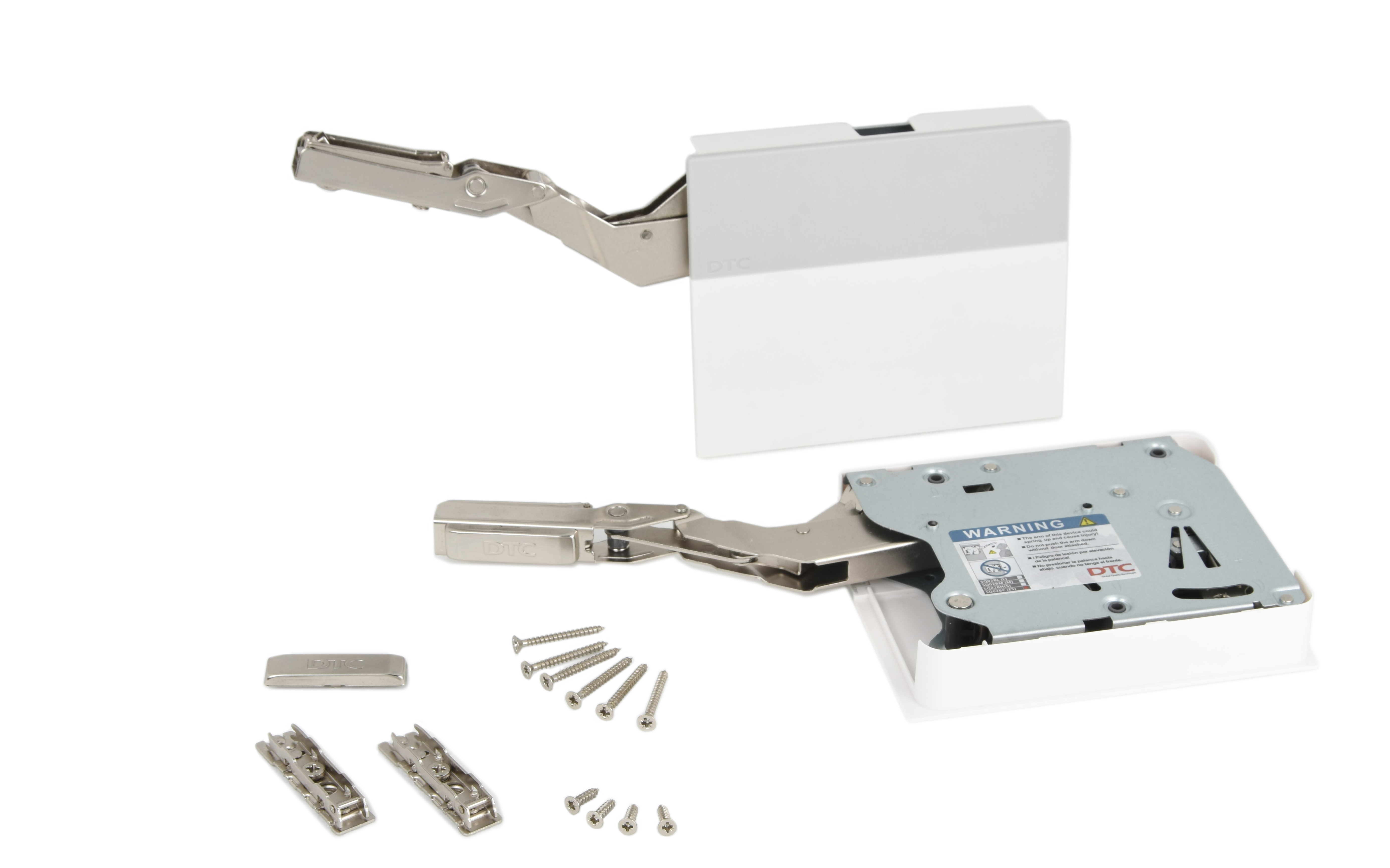 Top Stay SQ02C lifting system with soft close. Front height from 350 to 600 mm, power factor LF from 2500 to 4500. Opening angle 107°.