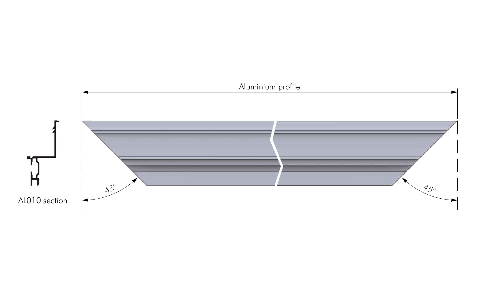 ALU profile for mirror IF010, in natural ALU color