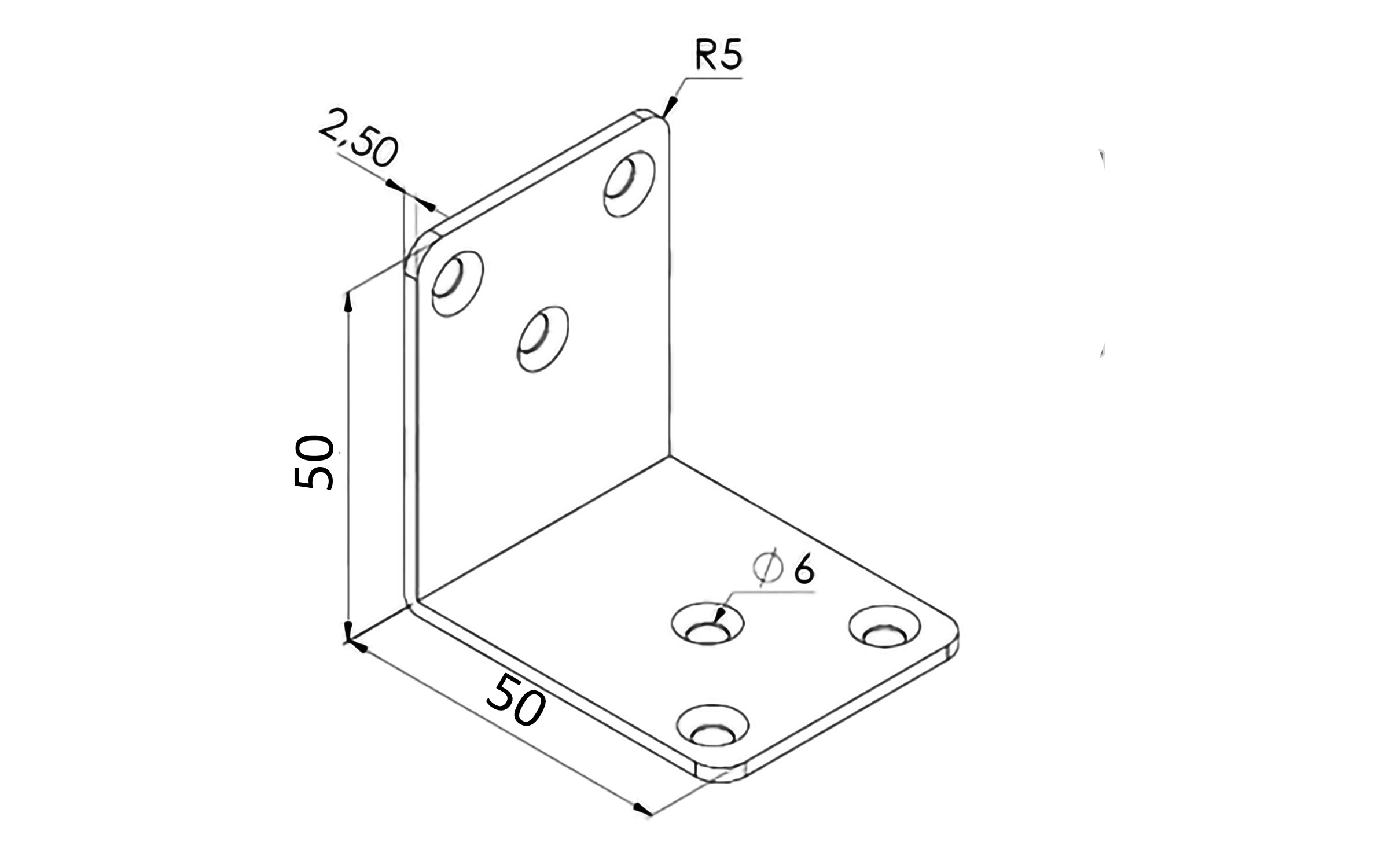 Furniture bracket 50 x 50 x 50