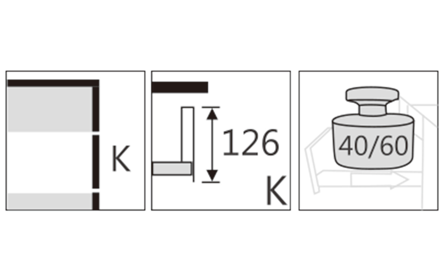 Predal HT12 z ravnimi, tankimi stranicami, dimenzije 126 x 500 mm, mehko zapiranje, polni izvlek,  bele barve, nosilnost do 40 kg.