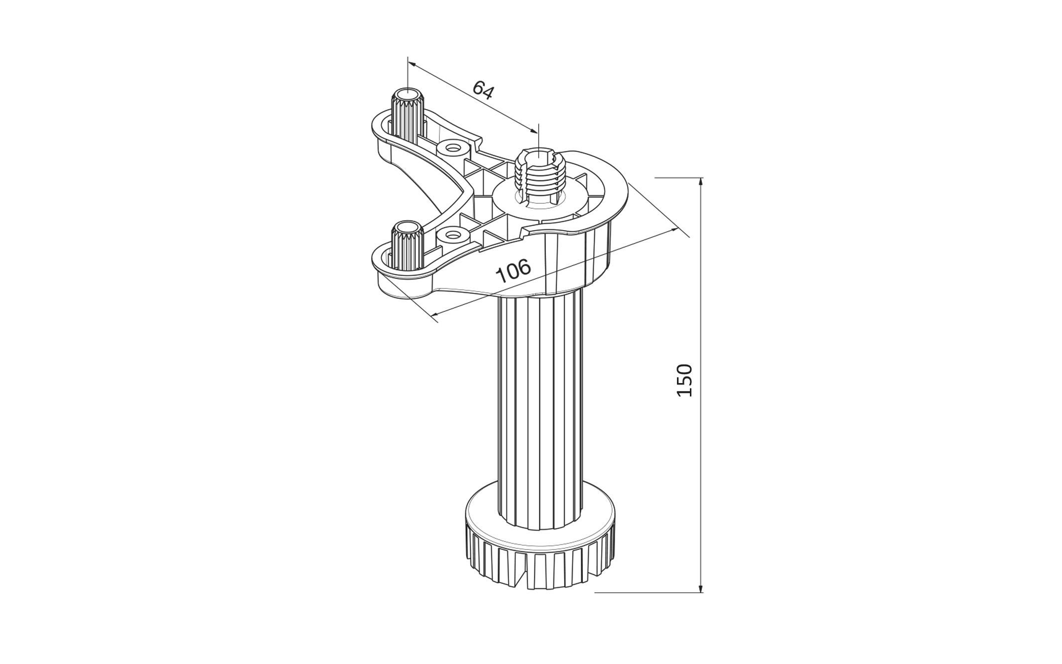 Set of legs, type 1063, height 150 mm, (4 legs, 2 brackets)