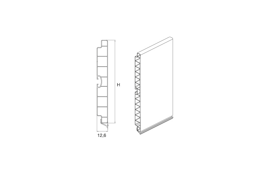 Podnožje, h= 100 mm, l=4 m, aluminij natur