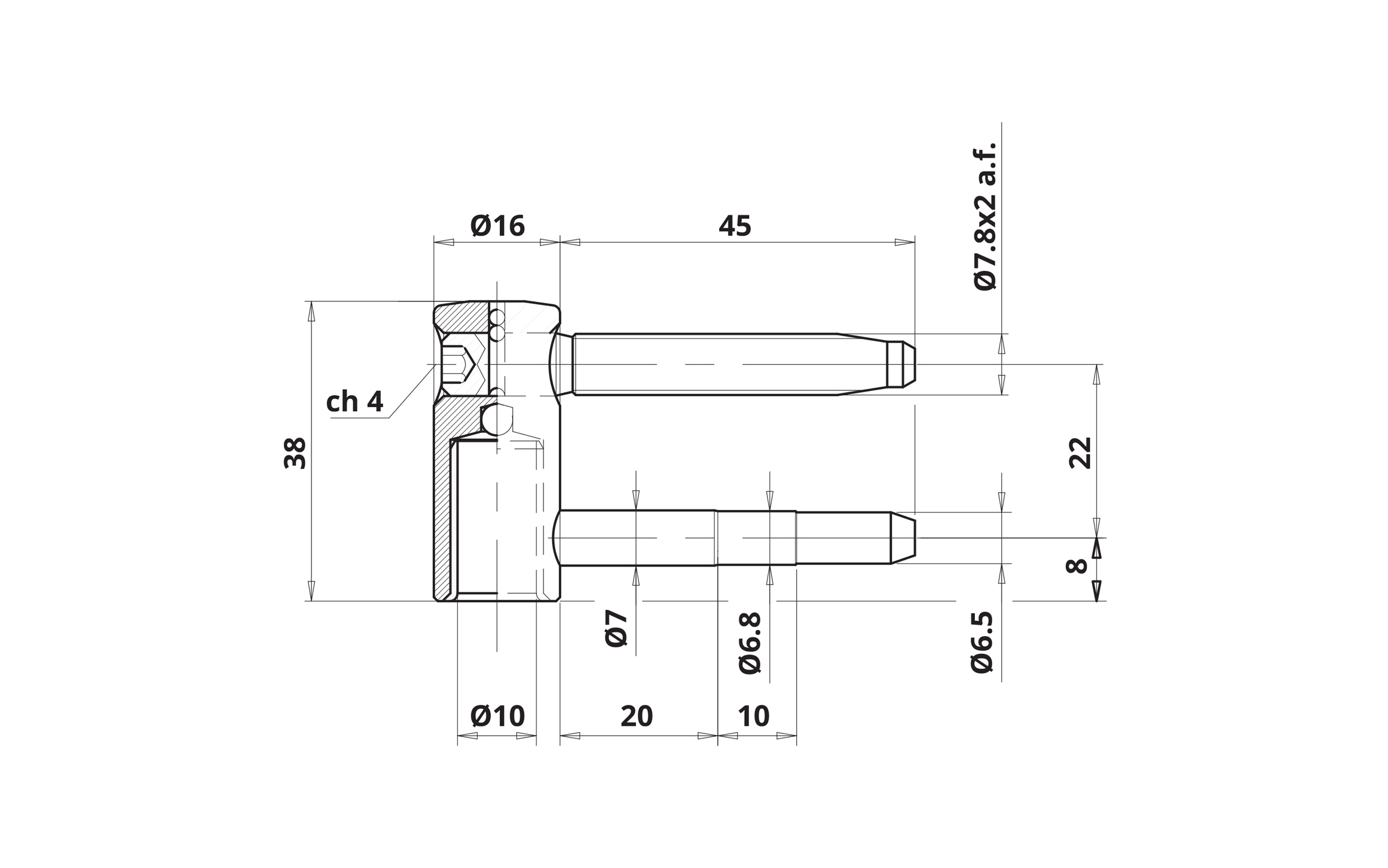 Otlav Exacta hinge, diameter 16 mm, light zinc-plated - complete set with male and female parts