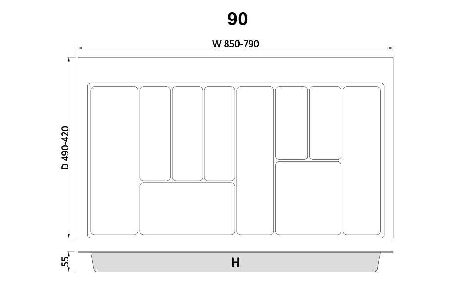 Organizator jedilnega pribora,barva bela