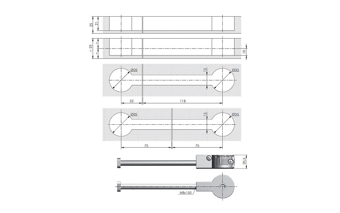 Worktop connector QUICK 35mm